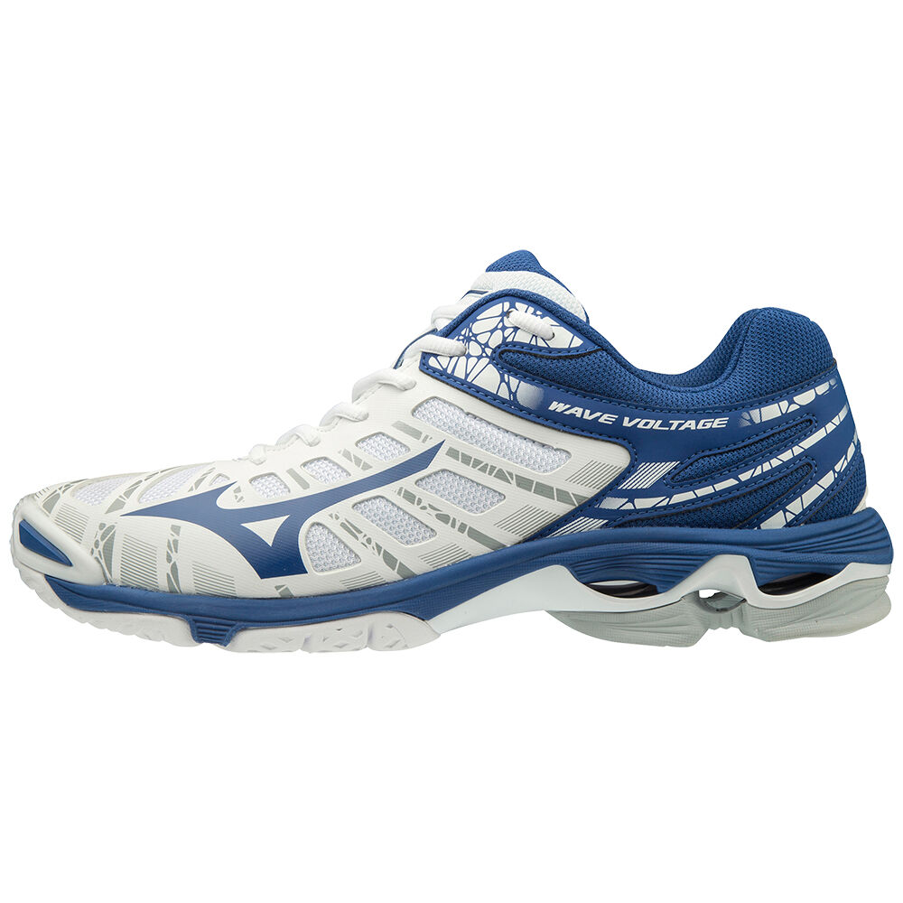 Sapatilhas Voleibol Mizuno WAVE VOLTAGE - Homem - Branco/Azuis - PWJAU4789